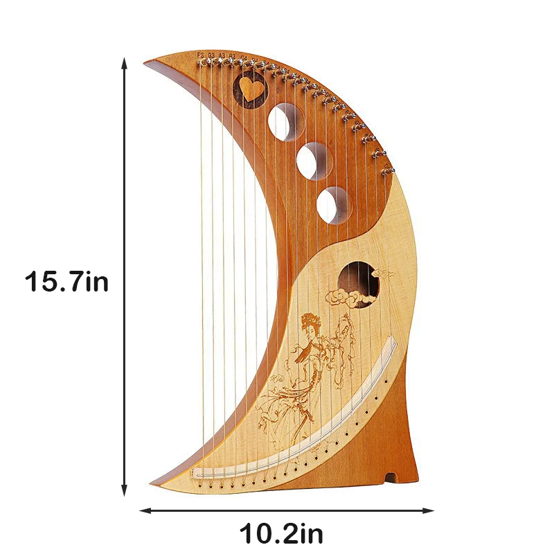 Lyre Harp 19 Strings Piano Harp High-quality Lyre 19 Strings Mahogany Musical Instrument With Spare