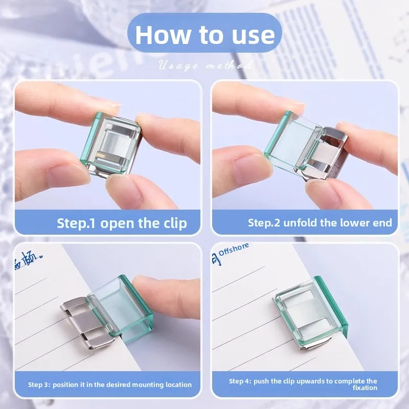 사무실용 슬라이딩 파일 바인더용 푸시 클립, 시험지 보관, 문서 정리, 책 제본, 견고한 클램프 디자인