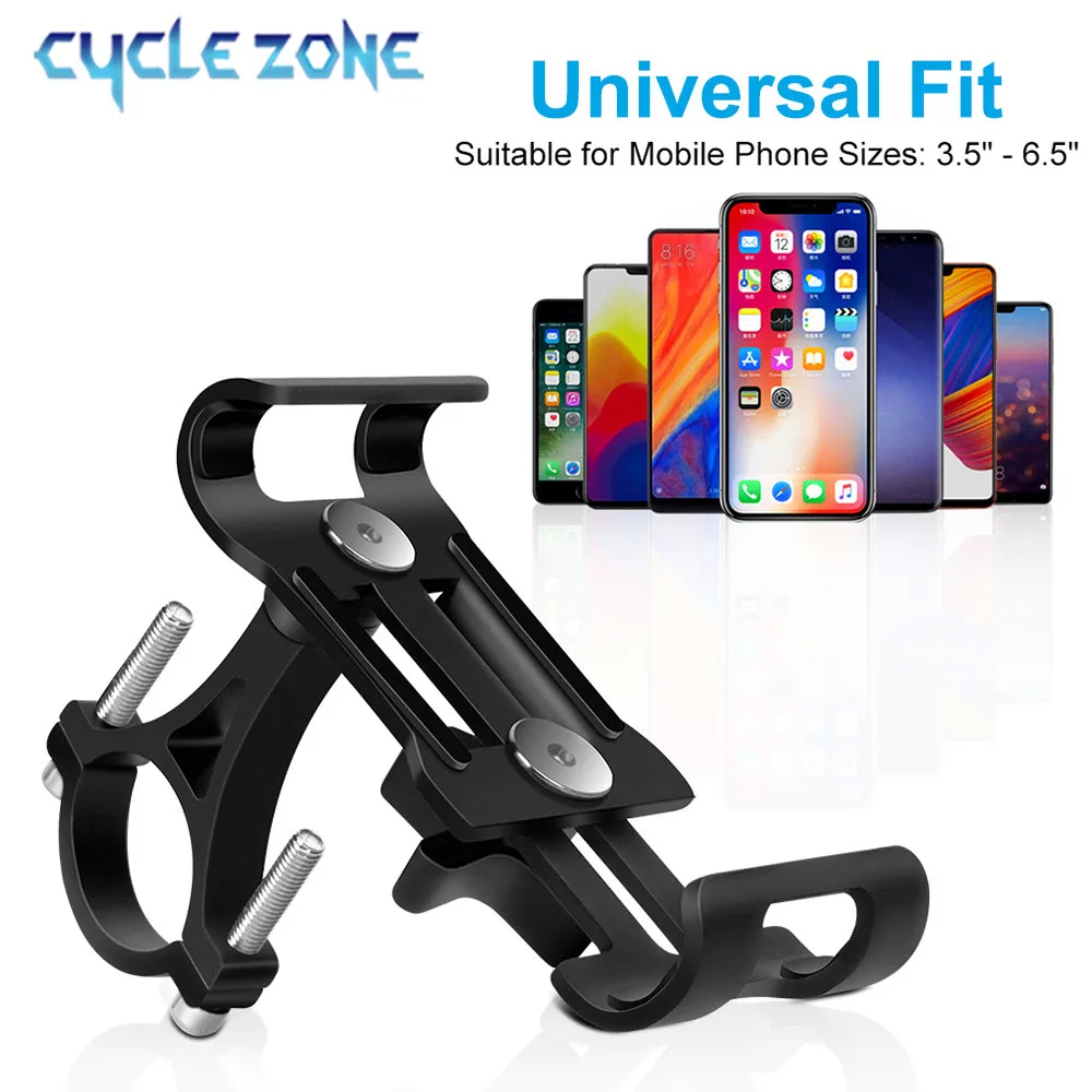 Bike Phone Holder Aluminum Alloy Bike Phone Holder Anti-slip Bracket Metal Motorcycle GPS Clip Universal Cycle Bicycle Phone Stand