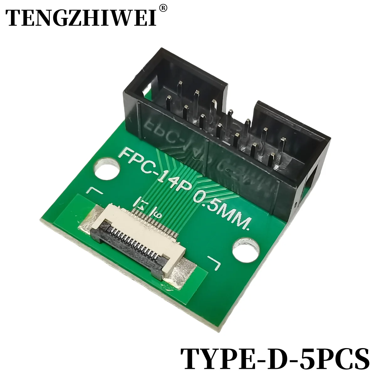 5PCS FFC/FPC adapter board 0.5MM-14P to 2.54MM welded 0.5MM-14P flip-top connector Welded straight and bent pin headers