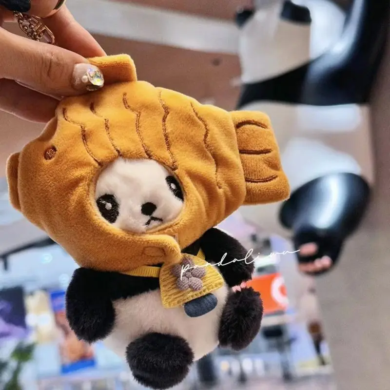 Panda-カップルのためのぬいぐるみキーホルダー,かわいい