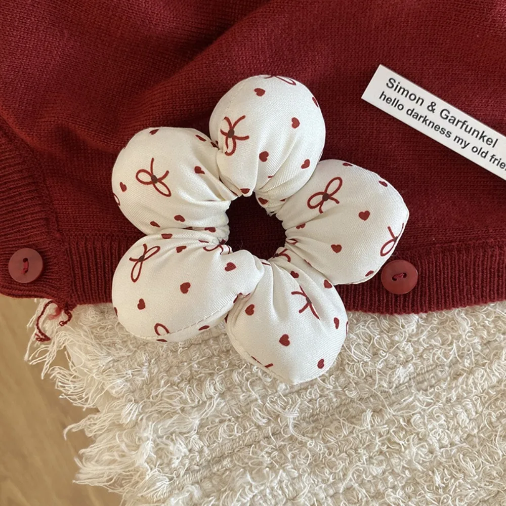 Oversized Handmade Plaid Cotton Flower Scrunchie Hairband