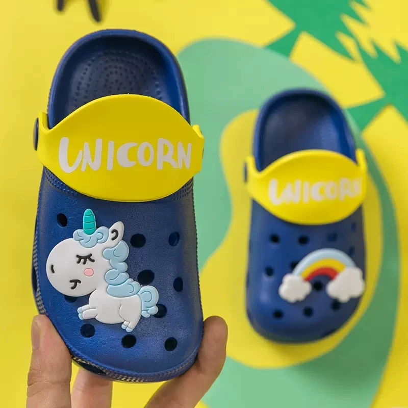 Cute Unicorn Slippers 1pc for Boys Rainbow Horse Summer Toddler Animal Outdoor Baby Kids Cartoon EVA Sandals