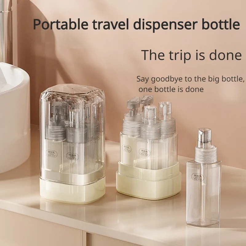 35ml*4 Lightweight Luxury Travel Dispenser Bottle Portable 4-in-1 Storage Bottle Clear Spray Bottle Lotion Multi-purpose Fashion