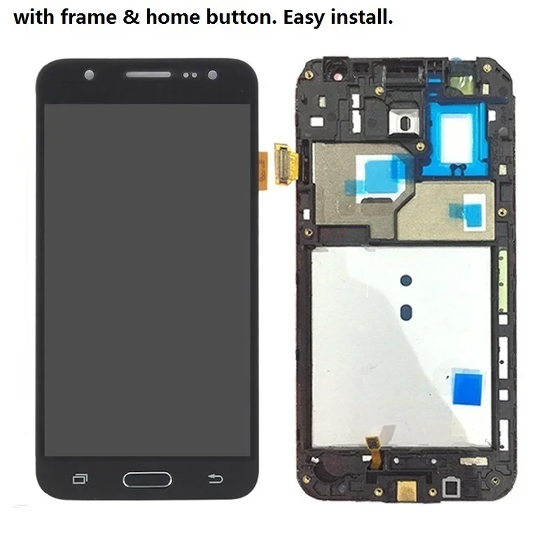 LCD Display Touch Screen Digitizer Sensor with Frame Home Button for Samsung Galaxy J5 2015 J500F etc lcd display replacement