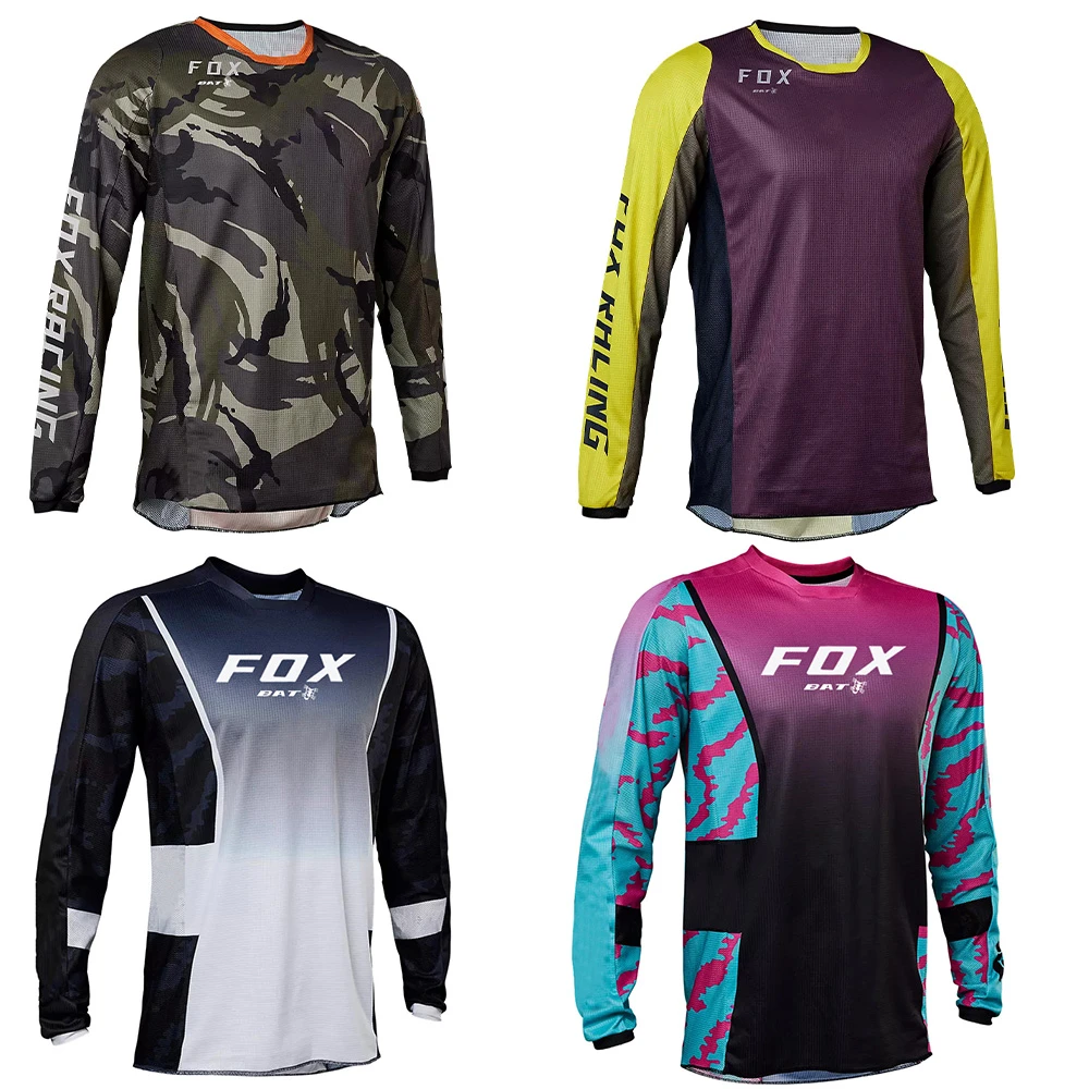 Men's Long Sleeve Downhill Jersey Mountain Motocross Off Road MTB Bat ...