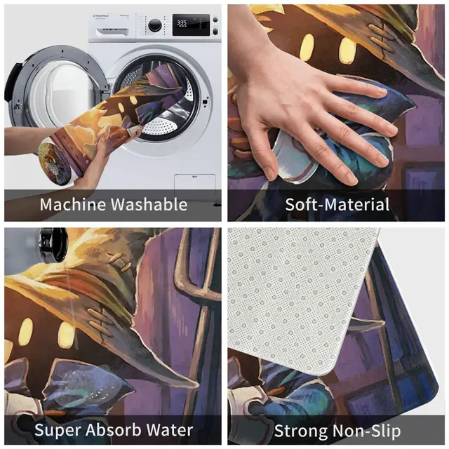 Final Fantasy Ff Szerepjáték Játék Konyha Nem Csúszás Szőnyeg Vivi Mam Nappali Szőnyegbejárat Ajtó Ajtajak Otthoni Dekoráció - Image 4