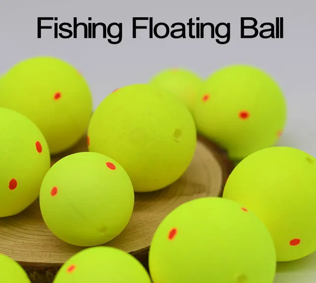 MNFT 20Pcs Fishing Floats Balls, Ultra-Light EPS Foam Buoyancy Ball Yellow  Fishing Float Bait Accessories