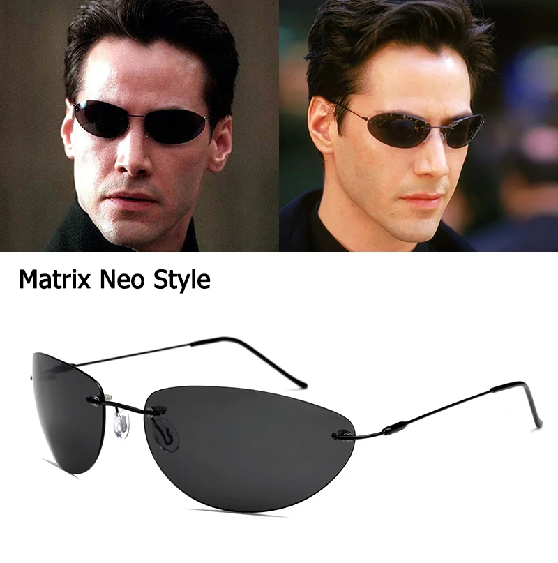 Fashion Cool The Matrix Neo Style Polarized Sunglasses Ultralight Rimless  Men Driving Brand Design Sun Glasses Ocul Vintage - Sunglasses - AliExpress