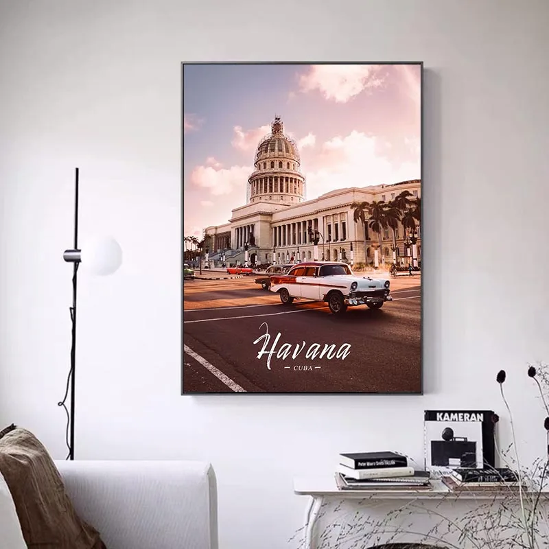 Huba havana-キャンバスに作られたヴィンテージの絵,クラフトポスター 