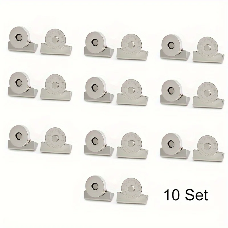 thumbnail image 1 of 10 piezas sin necesidad de coser hebilla de cierre fuerte magnética de metal para billetera, bolso de lona, bolso de hombro, botón magnético a presión DIY, 1 of 5