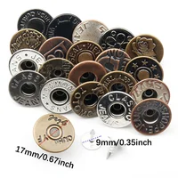 10/20Sets 17mm Brass Jeans Buttons Hollow Shank Button Sewing-Free Change Waist Size Buttons for Garment Sewing Accseeories 2