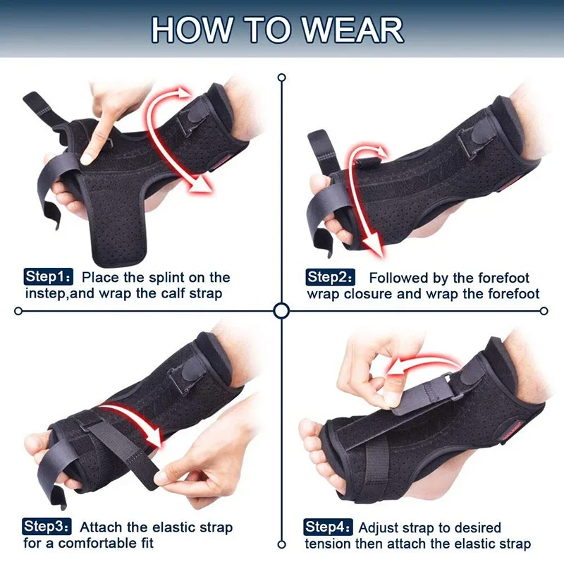 Ankle support brace 1pc Adjustable Plantar Fasciitis Night Foot Splint Drop Orthotic Brace Elastic Dorsal Night Splint Foot Care Tool Ligament Belt