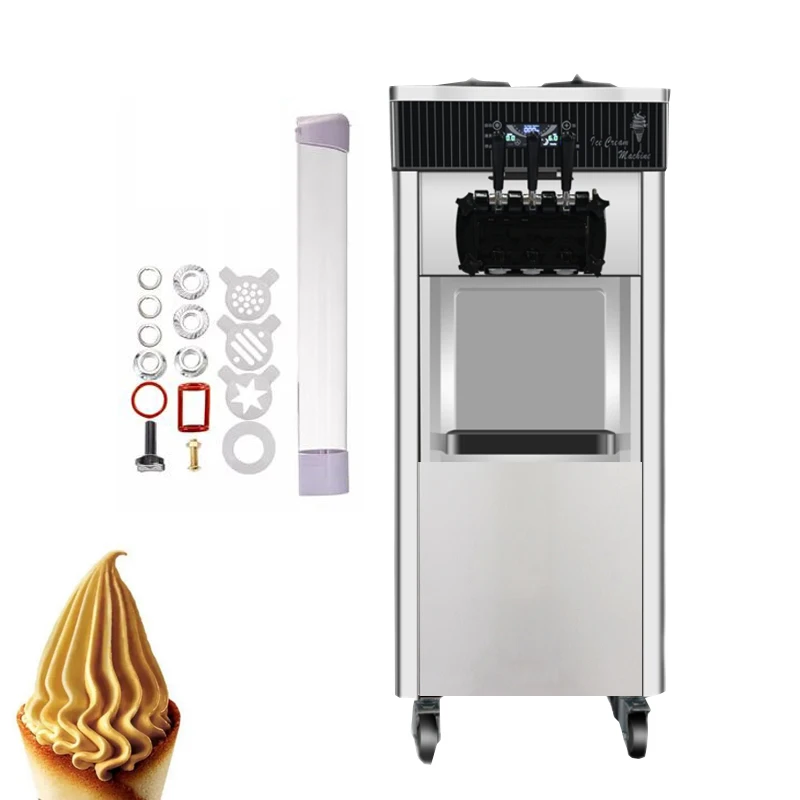 

New 2+1 Flavors Soft Ice Cream Machine 20-28L/H gelato maker machine frozen ice cream machine