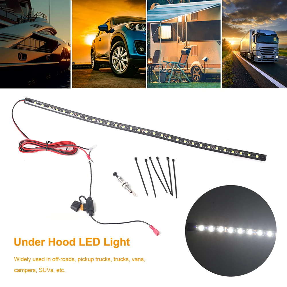 

52cm Under hood LED Light Strip for Car with Auto On/Off Switch Car Repair Work Light Car Maintenance Kit Car SUV Pickup Offroad