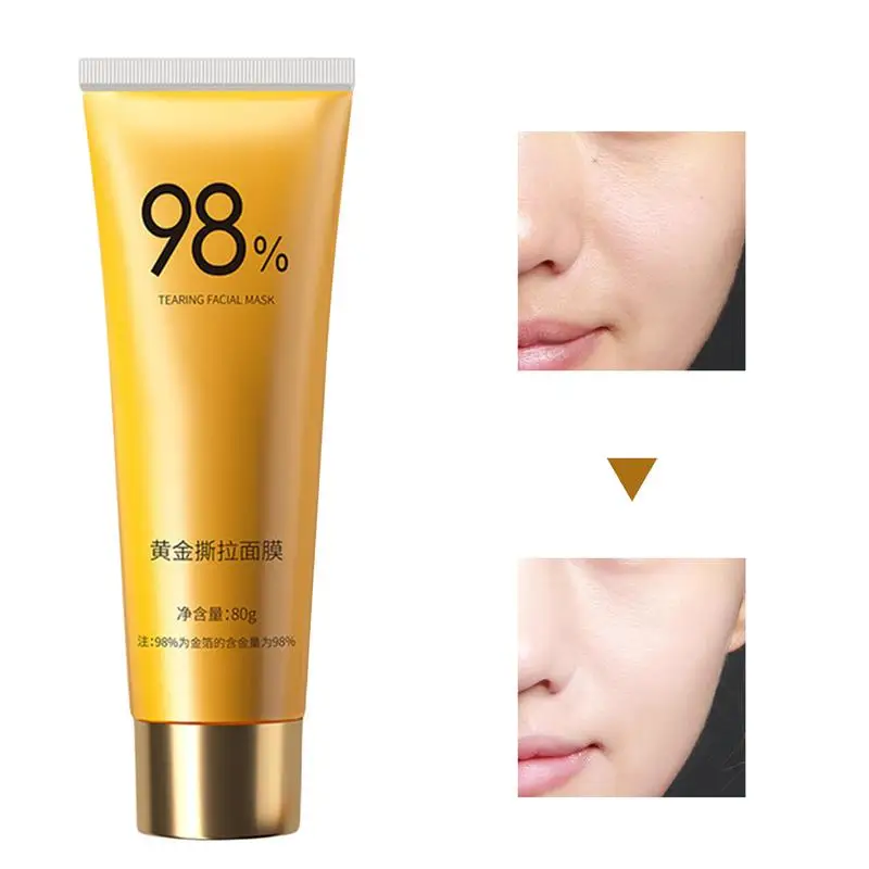 

80g Gold Foil Peel-Off Mask Peel Off Anti-Wrinkle Face Mask 98% golden Mask Facial For Deeply Cleans Skin Care
