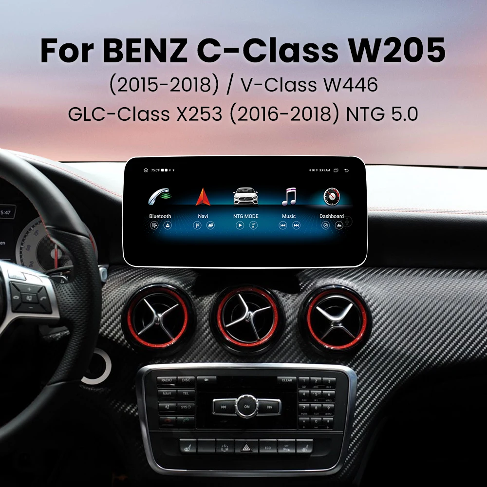 Ai Voice Ips Screen Wireless Carplay 8Core 128Gb Android 12 Autoradio Per Mercedes Benz Classe C W205 2015-2018 4G Lte Wifi Dsp