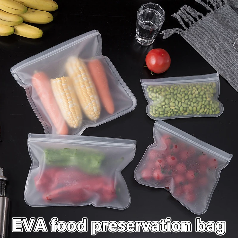 Silicone Food Storage Bag Reusable Stand Up Zip Shut Bag Leakproof Containers Fresh Food Storage Fresh Wrap Ziplock
