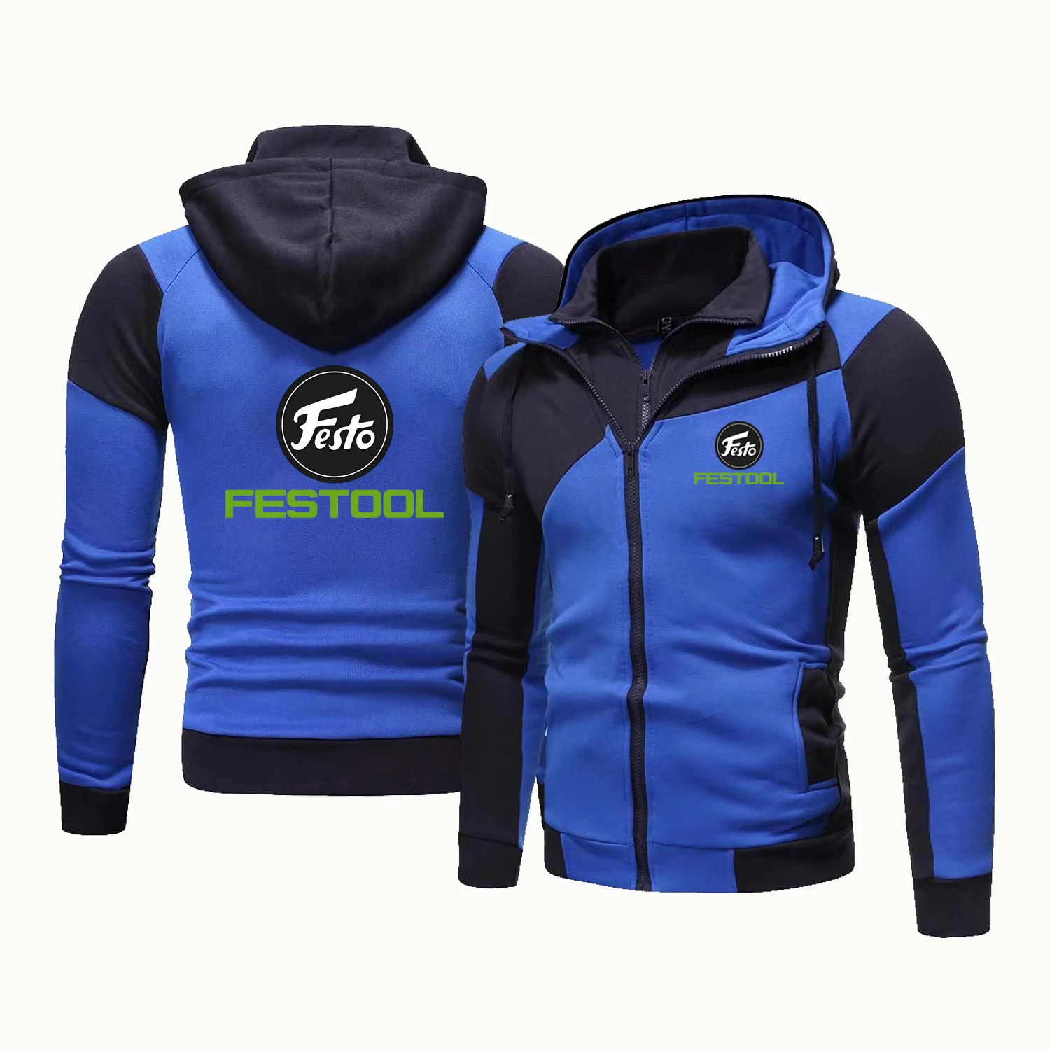 Spring and Autumn Men's Hooded Jacket Festool Tools Printing Fashion Casual Men's Hoodie Fleece Hip Hop Hooded Cardigan