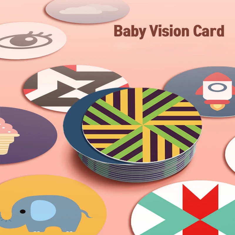 Montessori Toys Baby Black and White Visual Stimulation Card Toddlers Baby Color Cognitive High Contrast Cards Educational Toys 3