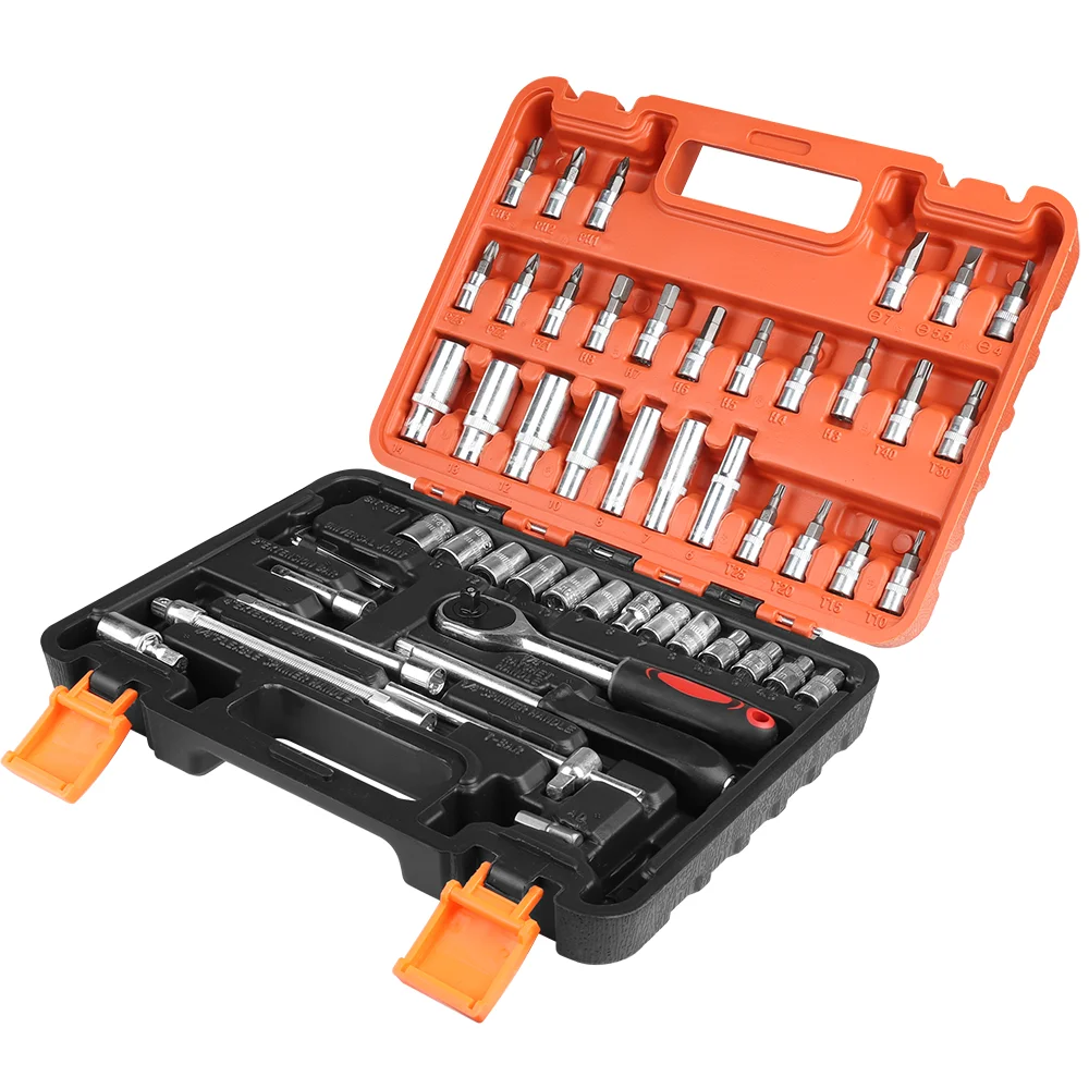 53pc Wrench Tools Set Ratcheting wrench Kit Socket Set Car Repair Tool Kit Ratchet Torque Wrench Combo Repairing Tool