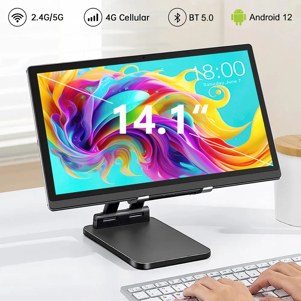 글로벌 버전 리얼 14.1인치 대화면 태블릿 256GB ROM 안드로이드 14 4G LTE 5G WiFi 태블릿 14인치 태블릿 노트북 PAD 태블릿