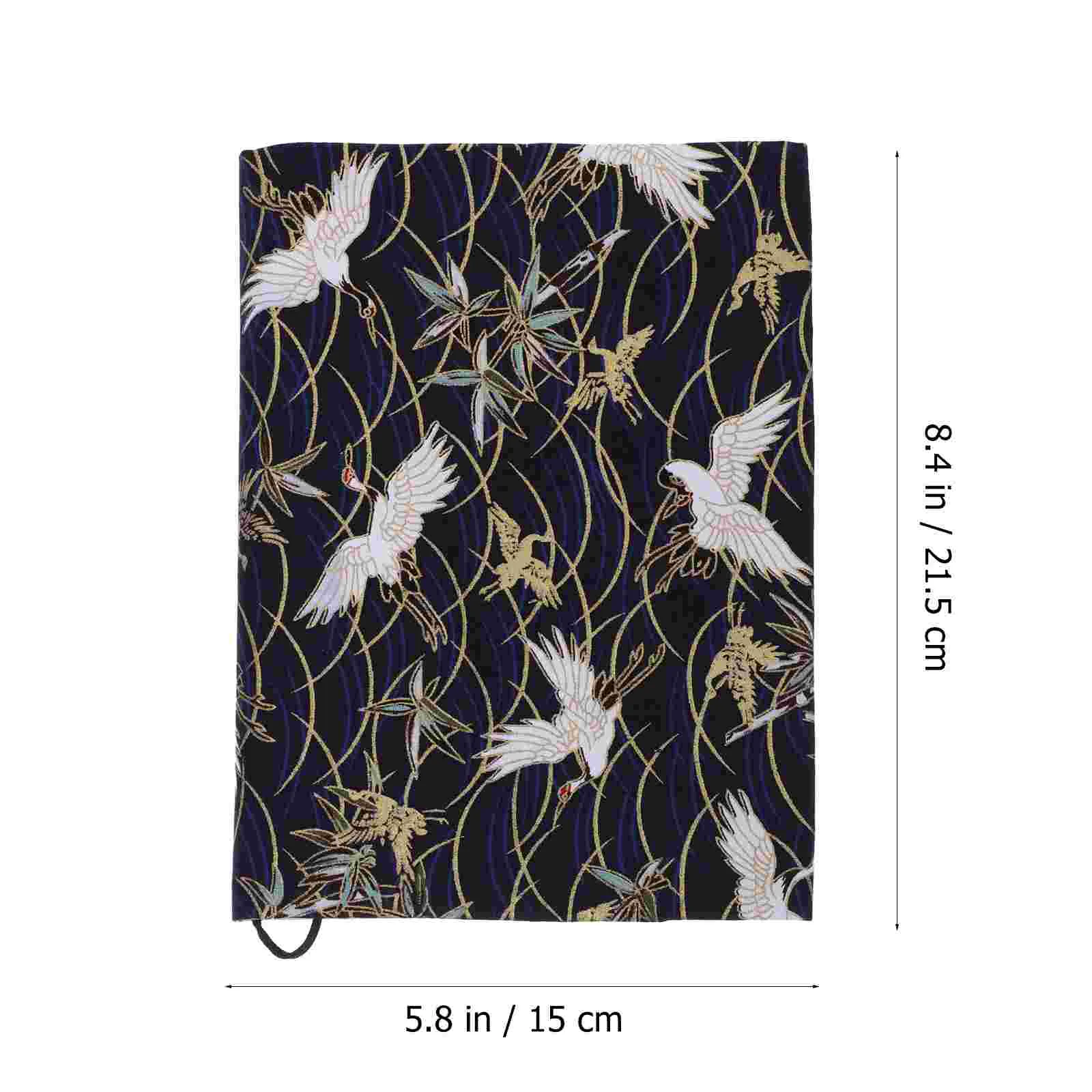 장 책 슬리브 크레인 디자인 책 보호대, 조절 가능한 책 커버, 수제 천 책 커버, 핸드 계정 북, A5