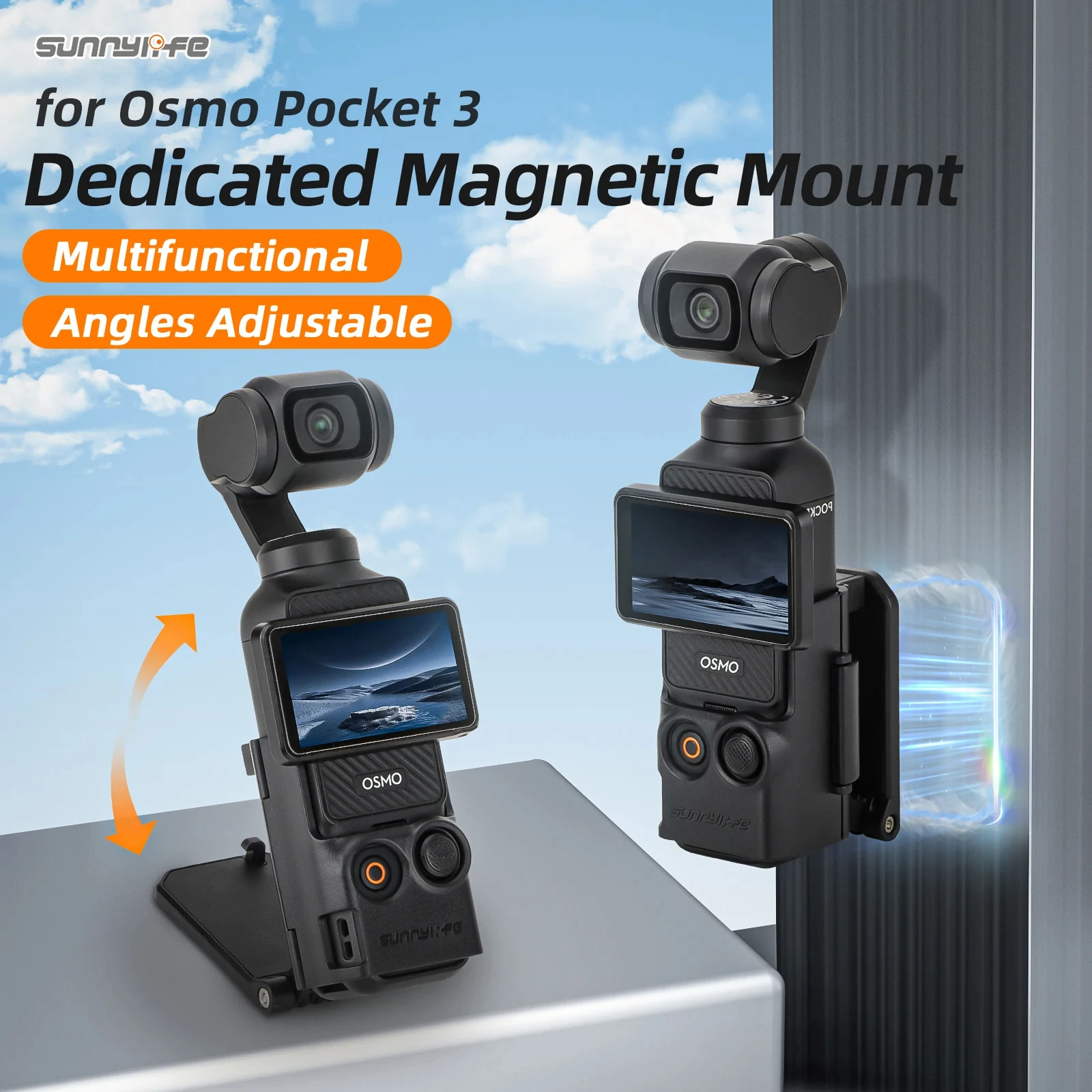 

Sunnylife для DJI Osmo Pocket 3 Многофункциональный магнитный Настольный базовый кронштейн с регулируемыми углами аксессуары