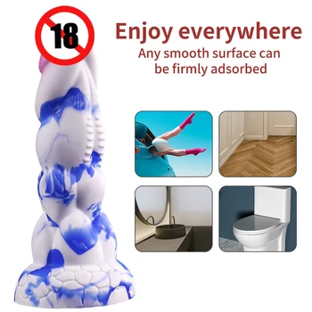 Abhoth Rainbow Dildo Liquid Silicone Six-color Chrysanthemum Anal Plug Imitation Penis Female Masturbation Device Adult Toys 6