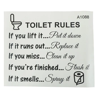 Toilet Rules Bathroom Removable Wall Sticker Vinyl Art Decals DIY Home Deco 1