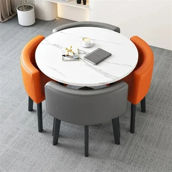 FOR  Tables Set Room Furniture Kitchen Dining Table Set with 4 Chairs Home  Light Luxury - Image 3