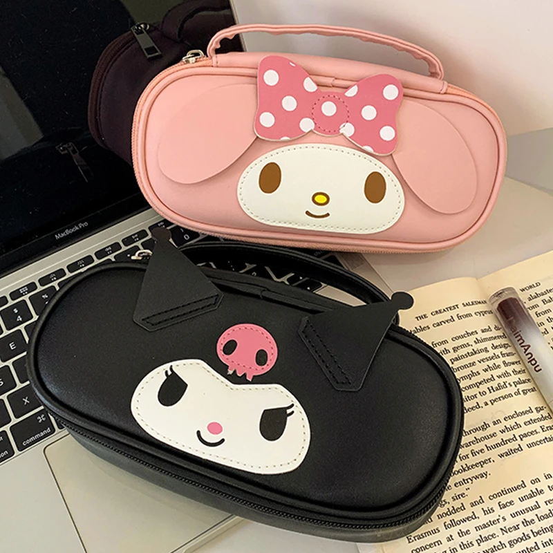 Sanrio Vrouwen Make-Up Tas Kuromi Melodie Schattige Pu Toiletartikelen Cosmetische Organizer Rits Tas Reizen Waszak Vrouwelijke Make-Up Tassen