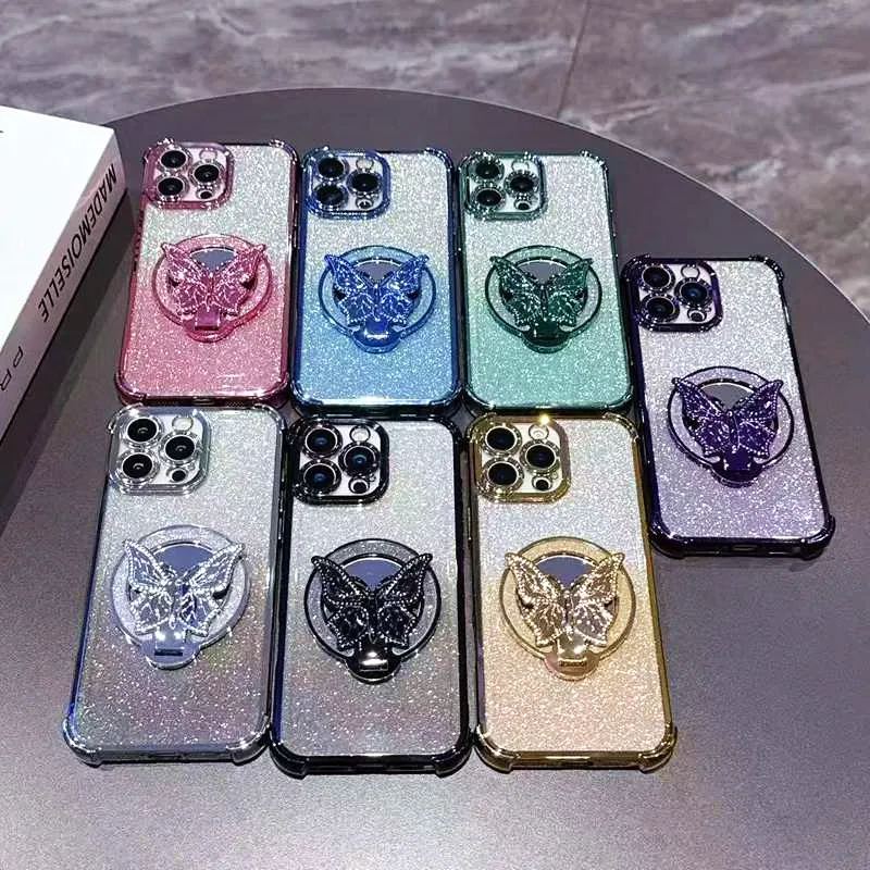 Shockproof Mirror Butterfly Phone Case - Elegant and Durable Protection Cover