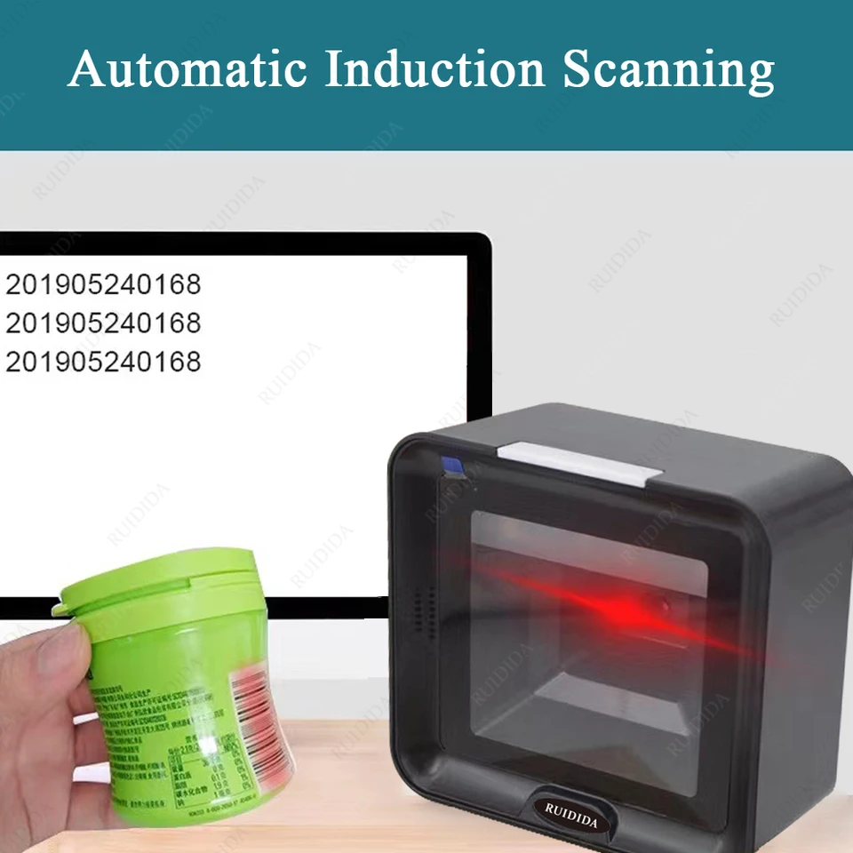 QR Code Scanner 1D 2D Platform - Hands-Free USB Wired Barcode Reader ...