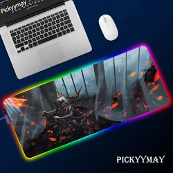 Grand RVB Souris XXL Tapis De Souris De Jeu LED Tapis De Souris Gamer Dark Souls Souris Tapis Grand Tapis De Souris PC Bureau Tapis Avec Rétro Éclairé 
