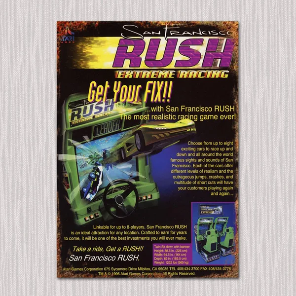San Francisco Rush Arcade Flyer винтажный настенный Декор для дома офиса бара паба магазин