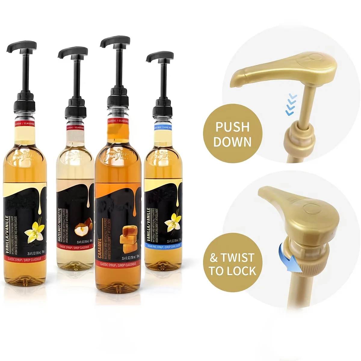 3PCS-kitchen Oyster sauce bottle mouth pressure pump head down sauce artifact device of fuel bottle extrusion household sold