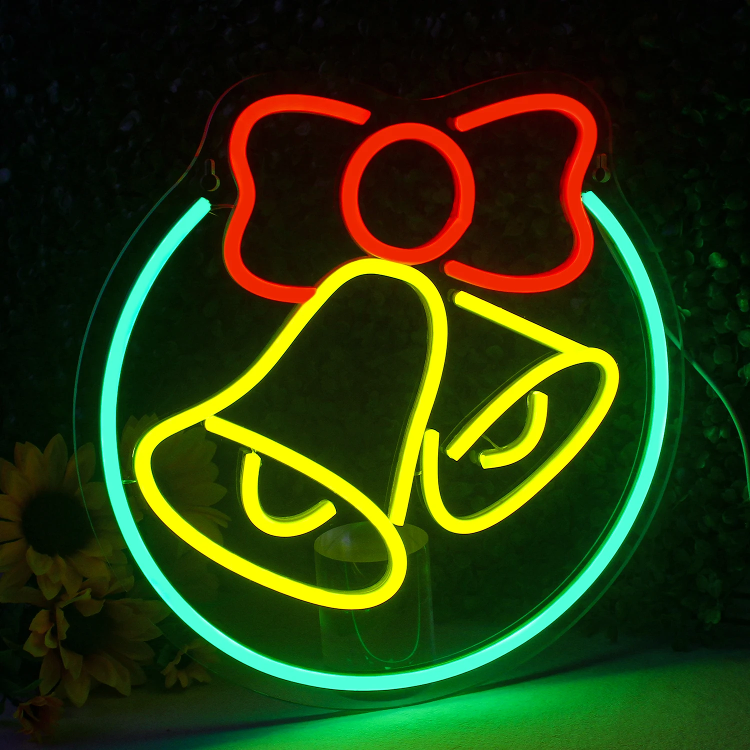 Natal Bell Neon Sign for Wall Decor,