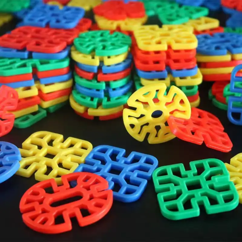 120/60PCS Snowflake Plastic Building Blocks STEM Construction Kindergarten Classroom Must Haves Educational Toys and Games