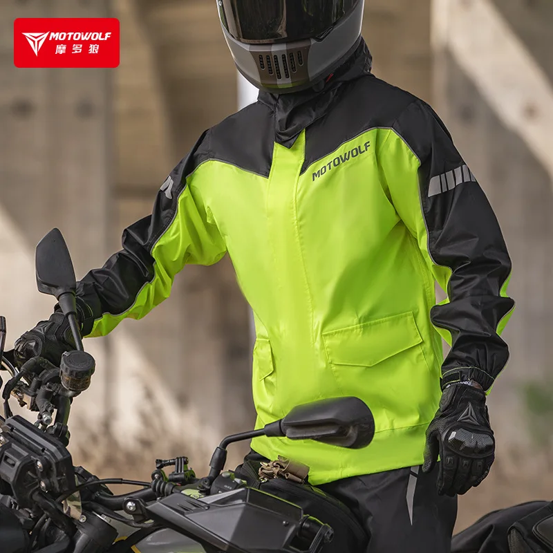 Motowolf Waterproof Motorcycle Raincoat All Season Reflective for Men Women bike raincoat motorcycle raincoat raincoat suit
