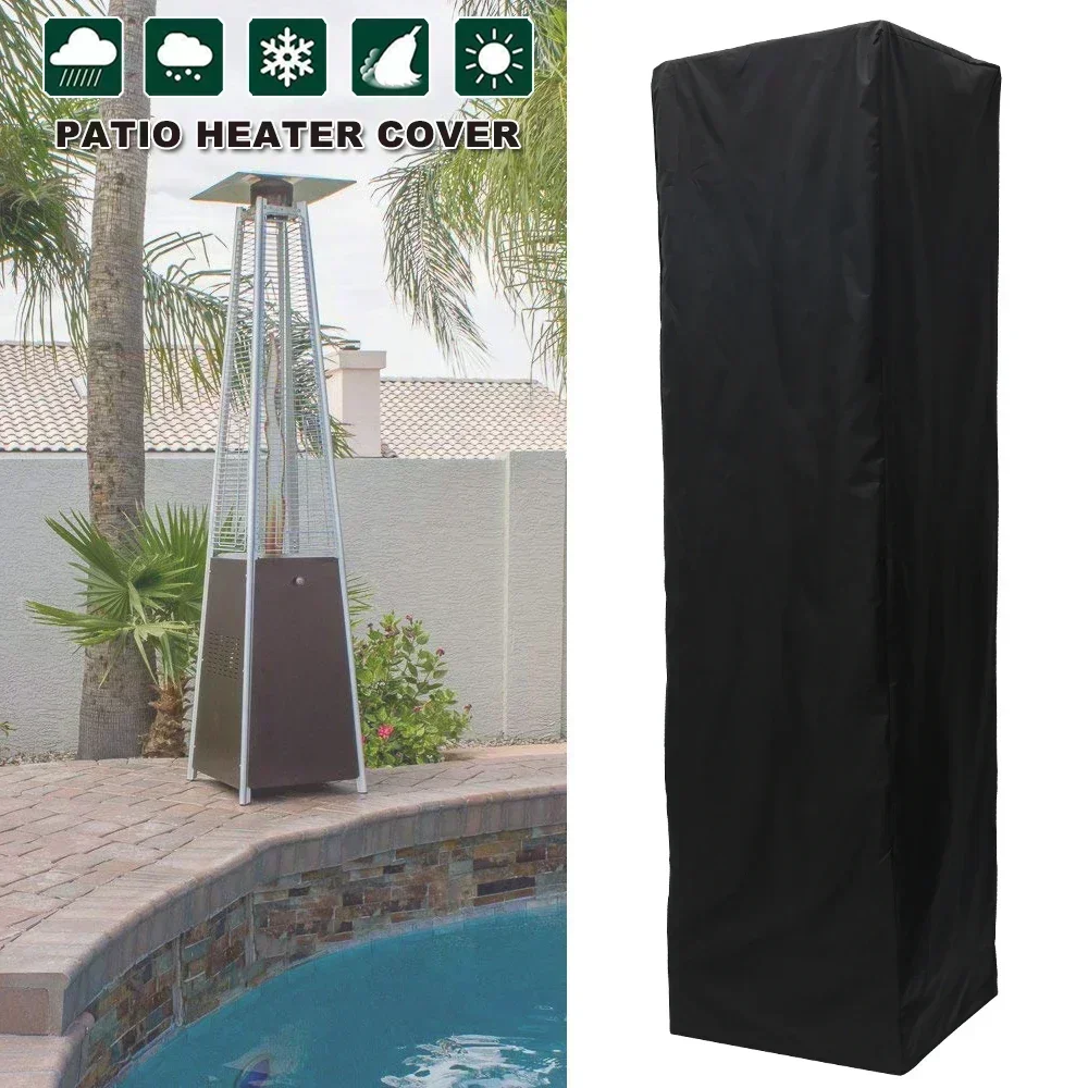 Patio Heater Cover Heavy Duty Waterproof Square Glass Tube Heater Cover Outdoor Dustproof with Zipper for Garden