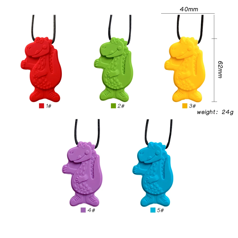 1pc Silicone Baby Teether Kids Chew Necklace Sensory Chewy Pendant Oral Motor Toys Therapy Tools for Autism ADHD chidren's goods 3