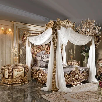 Nordic Wood Bed Unique Multifonction King Size Headboard 1