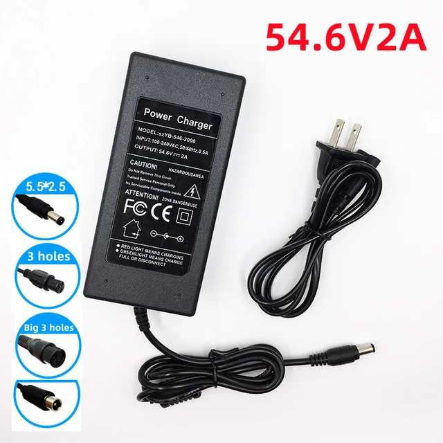 54.6V 2A Lithium Ebike battery Charger 48V 13S li-ion Battery