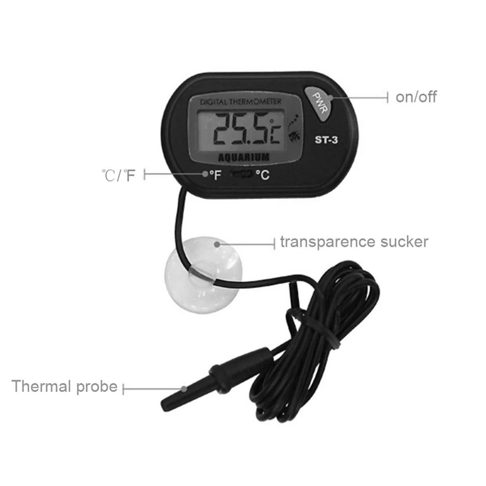 Fish Aquarium LCD Digital Thermometer Temperature Detector Alarm Pet Supplies Tool fish aquarium