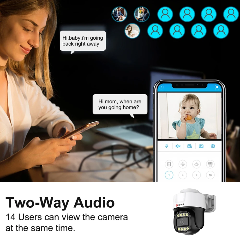Sistema CCTV Full HD 4K 8MP PTZ, Kit NVR con 8 Telecamere POE Impermeabili per Esterni, Set di Telecamere di Sicurezza Xmeye - immagine 2