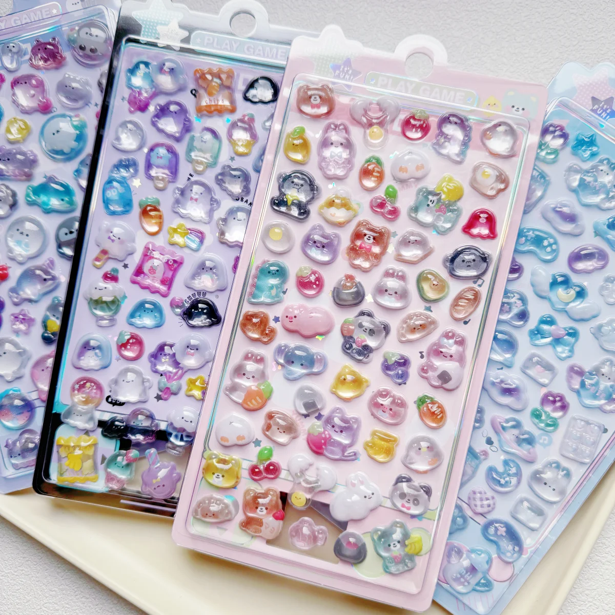 Kreative Süßigkeiten-Geister-Kaninchen 3D-Relief-Aufkleber für Scrapbooking, DIY-Tagebuch, Schreibwaren-Dekoration, Niedliche Ästhetische Sticker