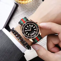 New fashionable men’s nylon strap calendar watch, luxurious and simple business men’s and women’s night light quartz watch