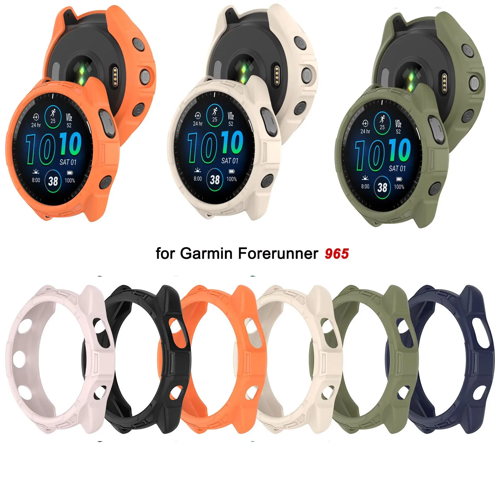 TPU Silicone Cover Case Protector Bumper Shell for Garmin forerunner 965 Smart watch