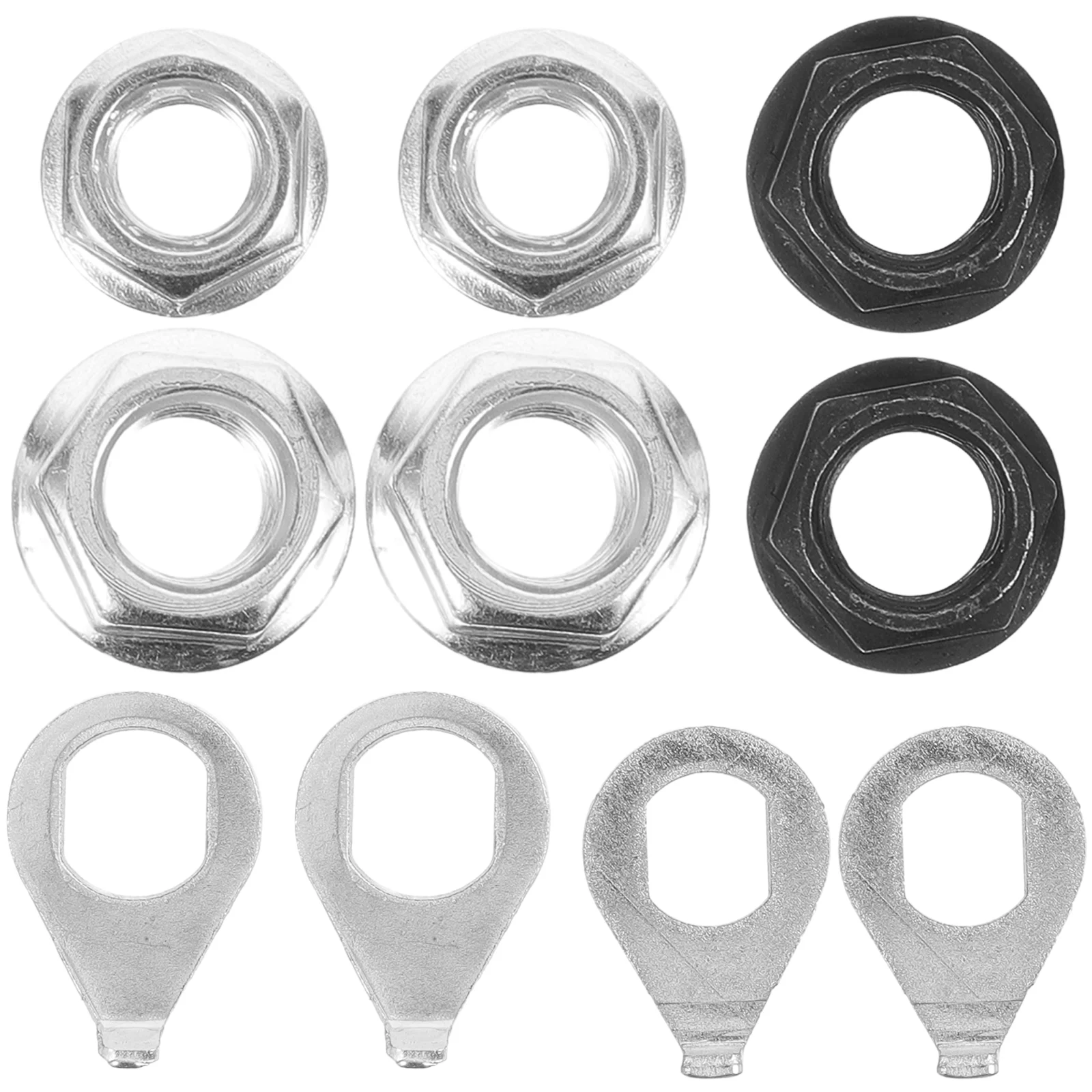 

6 Sets Bikes Bicycle Nut Wheel Washers Kit Axle Nuts for Safety Flange Steel Hub